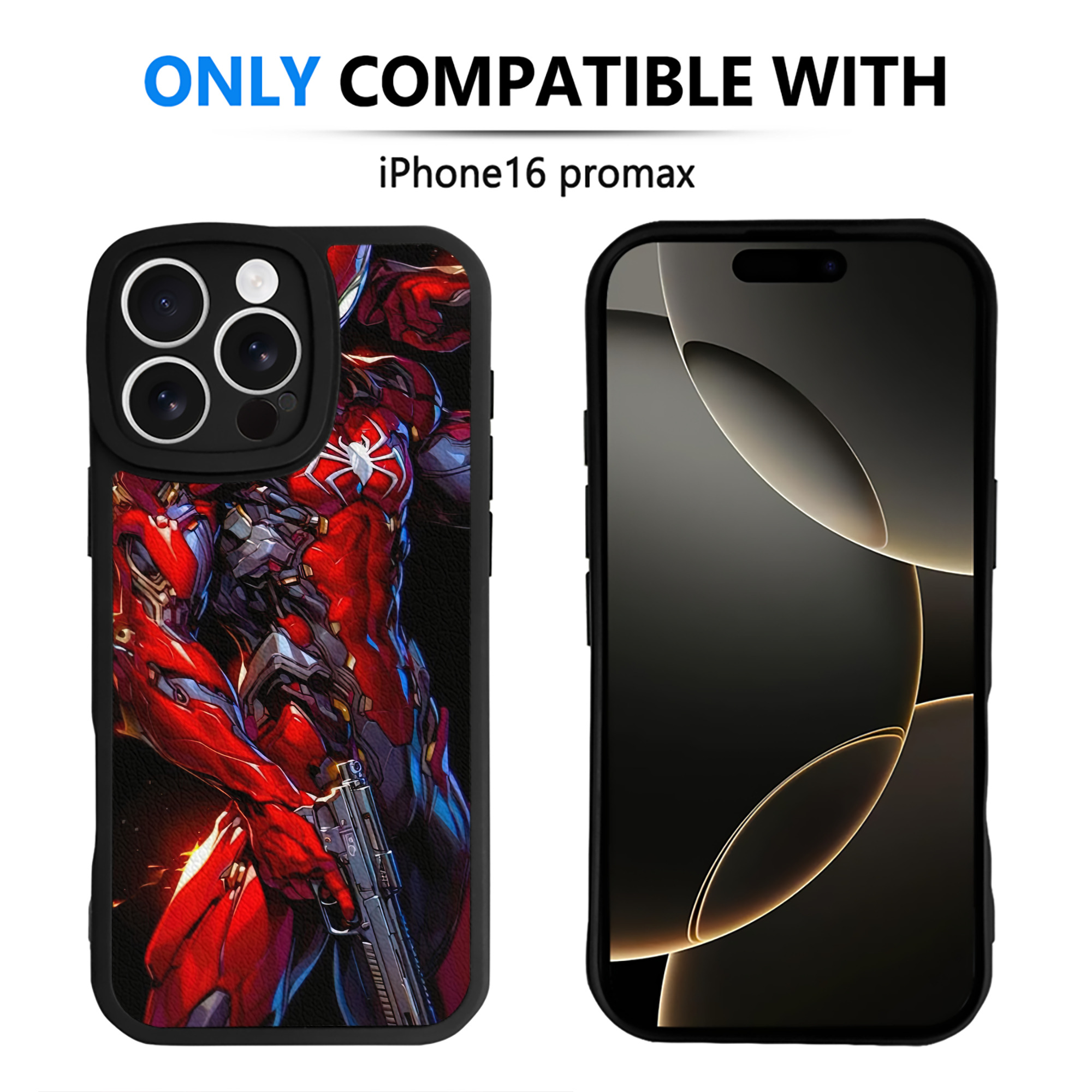 （画像用） Spider Man スパイダーマン 【iPhone 16シリーズ対応】シリコンスマホケース（レザー調） 材質：シリコン